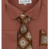 Karl Knox Men's French Cuff Shirt Set - Diamond Tiles -Empire Shop 4488cognac