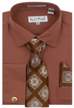 Karl Knox Men's French Cuff Shirt Set - Diamond Tiles