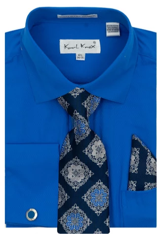 Karl Knox Men's French Cuff Shirt Set - Diamond Tiles 5 Karl Knox Men's French Cuff Shirt Set - Diamond Tiles - Image 3