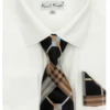 Karl Knox Men's French Cuff Shirt Set - Stylish Plaid 2 Karl Knox Men's French Cuff Shirt Set - Stylish Plaid -Empire Shop 4489ivory