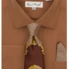 Karl Knox Men's French Cuff Shirt Set - Fashion Two Tone 2 Karl Knox Men's French Cuff Shirt Set - Fashion Two Tone -Empire Shop 4495 brown