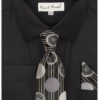 Karl Knox Men's French Cuff Shirt Set - Sleek Designs -Empire Shop 4502 black
