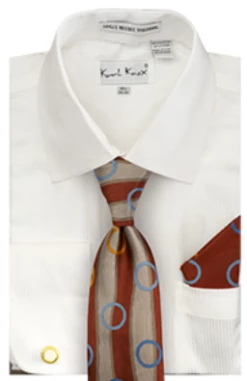 Karl Knox Men's French Cuff Shirt Set - Circle Stripe