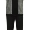 Silversilk Men's 2 Piece Short Sleeve Walking Suit - Patterned Stripes