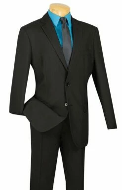SMB Couture Men's 2 Piece Executive Suit - Solid Colors 16 SMB Couture Men's 2 Piece Executive Suit - Solid Colors -Empire Shop 5604black