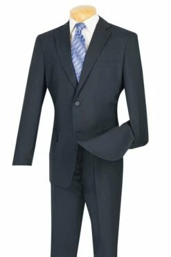 SMB Couture Men's 2 Piece Executive Suit - Solid Colors 18 SMB Couture Men's 2 Piece Executive Suit - Solid Colors -Empire Shop 5604navy