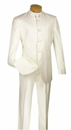 Vinci Men's 2 Piece Nehru Outlet Suit - 5 Button Fashion Style 9 Vinci Men's 2 Piece Nehru Outlet Suit - 5 Button Fashion Style -Empire Shop 5ht ivory 1 1