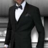 Statement Men's 3 Piece Wool Blend Outlet Suit - Solid Colors -Empire Shop 60375 lorenzo black 36