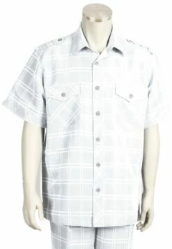 Canto Men's 2 Piece Walking Suit - Chest Pocket Window Pane -Empire Shop 6105 04 offwhite 1