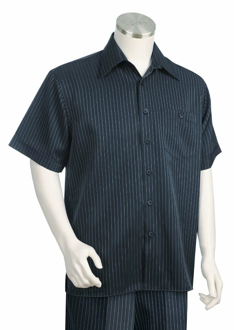 Canto Men's 2 Piece Short Sleeve Walking Suit - Classic Stripe 3 Canto Men's 2 Piece Short Sleeve Walking Suit - Classic Stripe