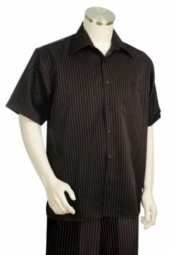 Canto Men's 2 Piece Short Sleeve Walking Suit - Classic Stripe 10 Canto Men's 2 Piece Short Sleeve Walking Suit - Classic Stripe -Empire Shop 685 03 blackred