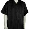 Canto Men's 2 Piece Short Sleeve Walking Suit - Shiny Stripes -Empire Shop 696 01 black 2
