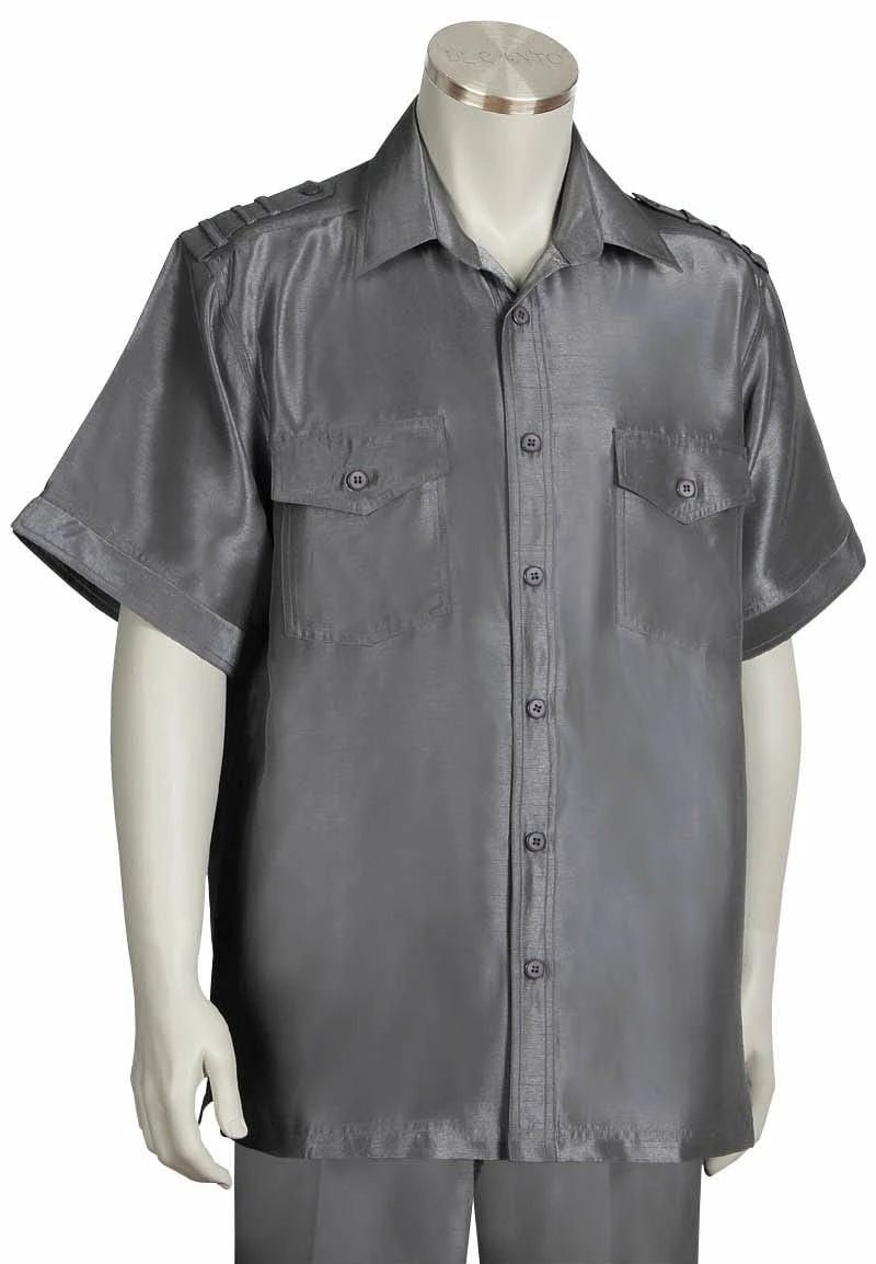 Canto Men's 2 Piece Short Sleeve Walking Suit - Shoulder Detail 10 Canto Men's 2 Piece Short Sleeve Walking Suit - Shoulder Detail - Image 8