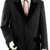 Canto Men's Denim Suit - Velvet Lapels, Pockets And Buttons 1 Canto Men's Denim Suit - Velvet Lapels, Pockets And Buttons -Empire Shop 8309 01 black 2