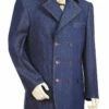 Canto Men's 3 Piece Double Breasted Denim Suit - Fancy Buttons -Empire Shop 8324 01 blue 2