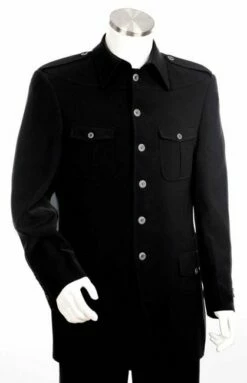 Canto Men's 2 Piece Military Style Fashion Suit - Button Details 7 Canto Men's 2 Piece Military Style Fashion Suit - Button Details -Empire Shop 8326bk