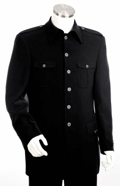 Canto Men's 2 Piece Military Style Fashion Suit - Button Details 5 Canto Men's 2 Piece Military Style Fashion Suit - Button Details - Image 3