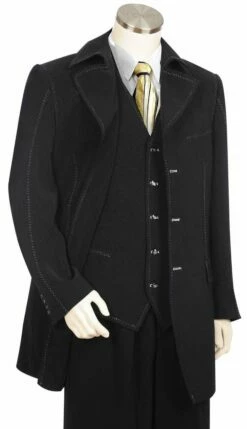 Canto Men's 3 Piece Microfiber Urban-Zoot Suit - Pic Stitching