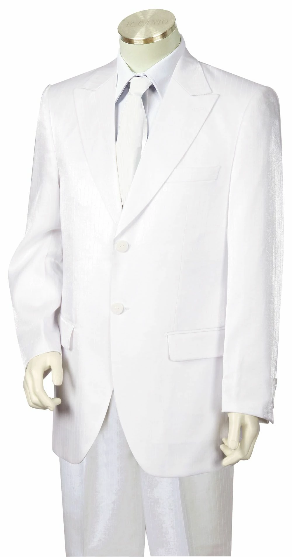 Canto Men's 3 Piece Fashion Suit - Tone On Tone Stripe Peak Lapel 4 Canto Men's 3 Piece Fashion Suit - Tone On Tone Stripe Peak Lapel - Image 2