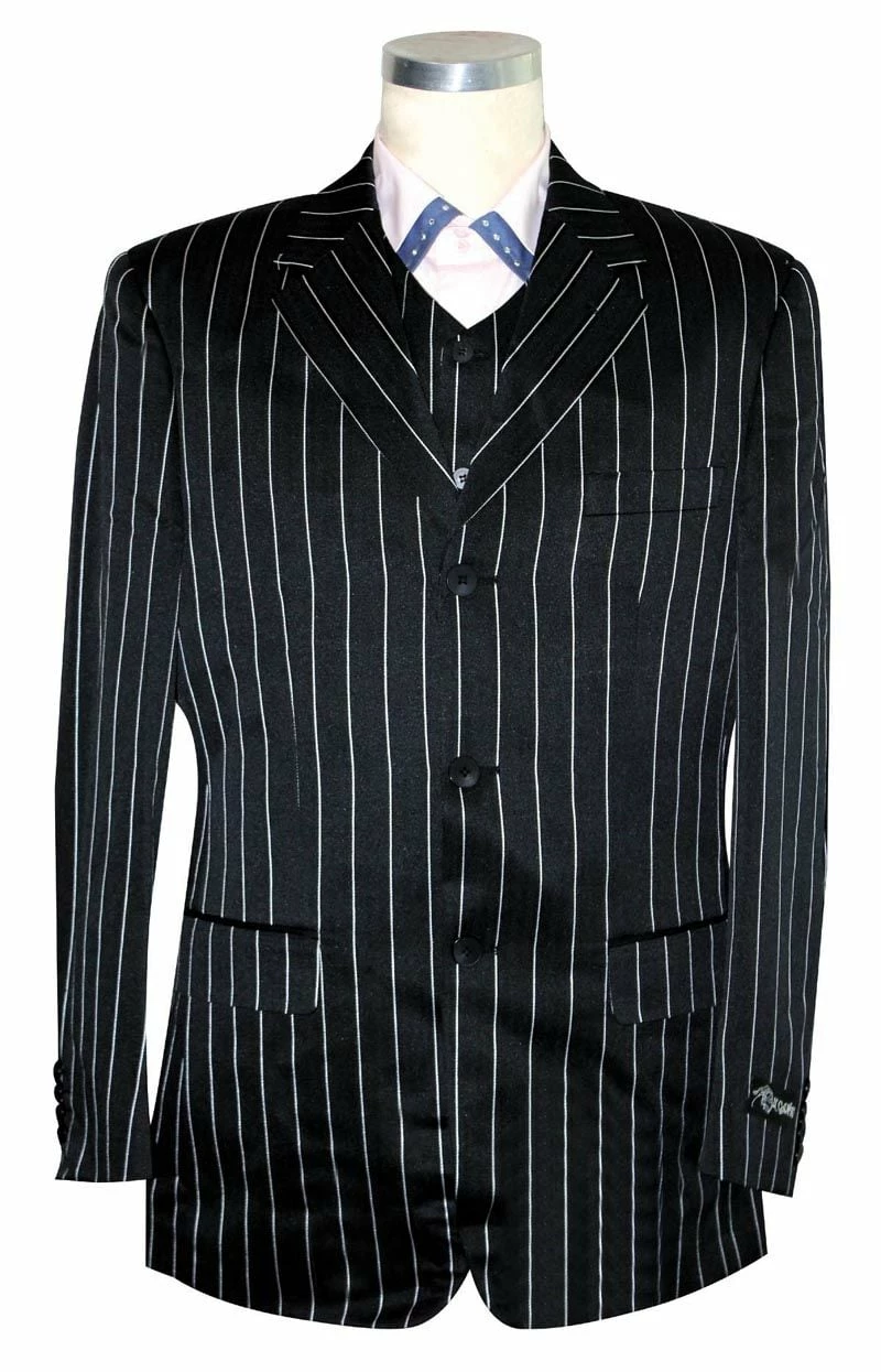 Canto Men's 3 Piece Microfiber Fashion Suit - Bold Pinstripe 3 Canto Men's 3 Piece Microfiber Fashion Suit - Bold Pinstripe