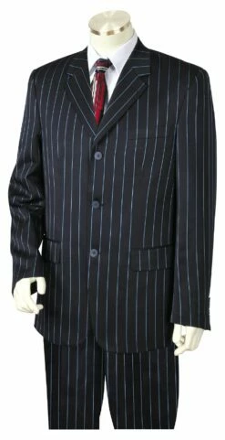 Canto Men's 3 Piece Microfiber Fashion Suit - Bold Pinstripe 11 Canto Men's 3 Piece Microfiber Fashion Suit - Bold Pinstripe -Empire Shop 8339 navy blue
