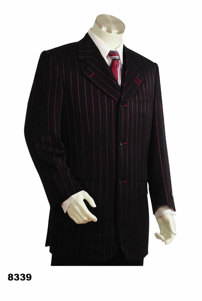 Canto Men's 3 Piece Microfiber Fashion Suit - Bold Pinstripe 6 Canto Men's 3 Piece Microfiber Fashion Suit - Bold Pinstripe - Image 4