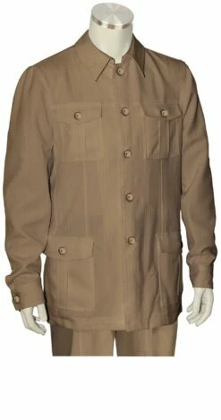 Canto Men's 2 Piece Long Sleeve Walking Suit - Casual Urban -Empire Shop 8364 camel 1