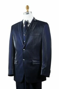 Canto Men's 3 Piece Fashion Suit - Rhinestone Accents