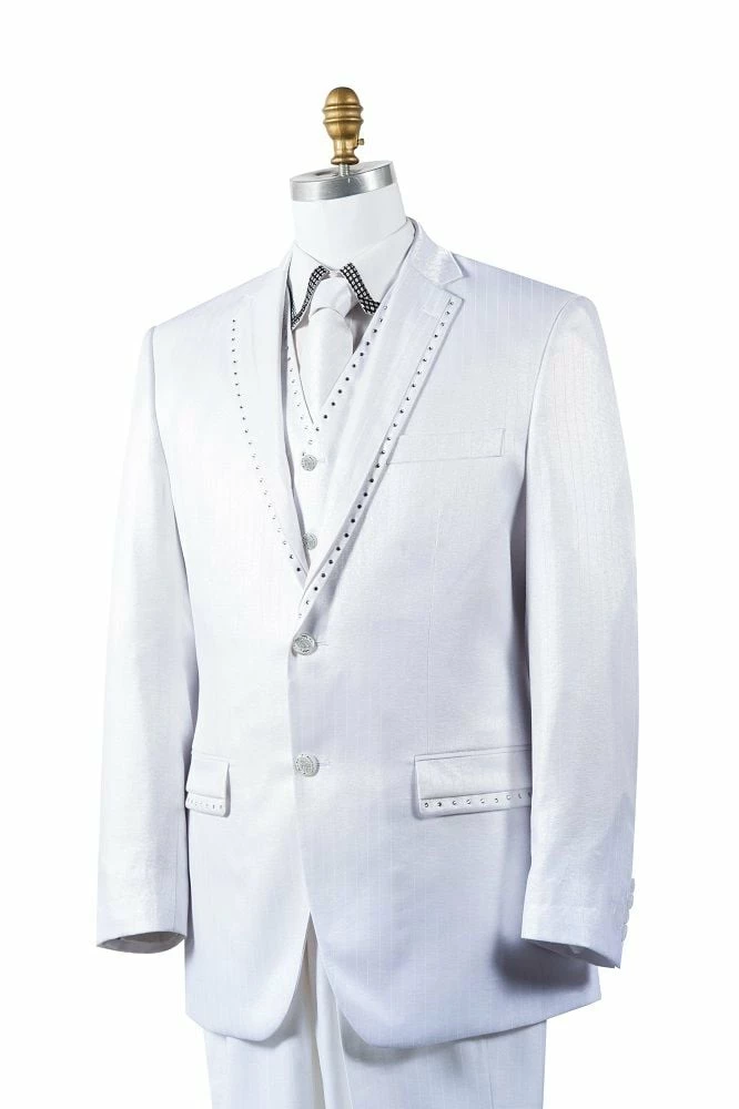 Canto Men's 3 Piece Fashion Suit - Rhinestone Accents 7 Canto Men's 3 Piece Fashion Suit - Rhinestone Accents - Image 5
