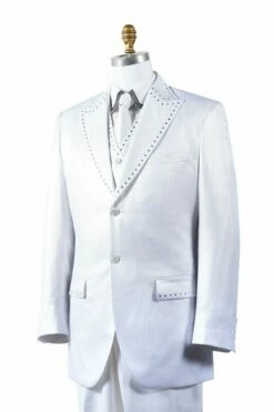 Canto Men's 3 Piece Fashion Suit - Rhinestone Details