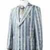 Canto Men's 3 Piece Fashion Suit - Artistic Stripe -Empire Shop 8385 blue