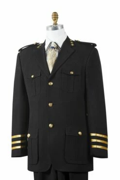 Canto Men's 2 Piece Military Fashion Suit - Gold Military Accents