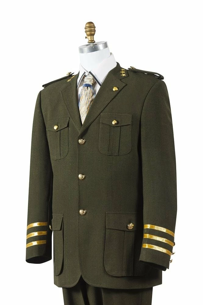 Canto Men's 2 Piece Military Fashion Suit - Gold Military Accents 5 Canto Men's 2 Piece Military Fashion Suit - Gold Military Accents - Image 3