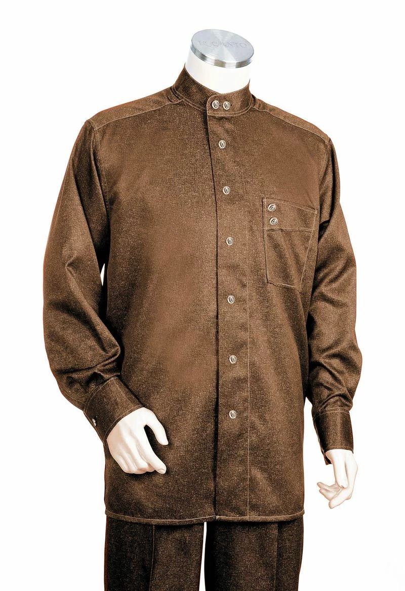 Canto Men's 2 Piece Long Sleeve Walking Suit - Mandarin Collar 6 Canto Men's 2 Piece Long Sleeve Walking Suit - Mandarin Collar - Image 4