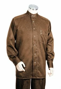 Canto Men's 2 Piece Long Sleeve Walking Suit - Mandarin Collar