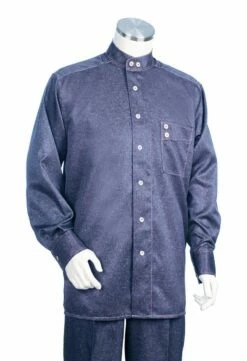 Canto Men's 2 Piece Long Sleeve Walking Suit - Mandarin Collar 12 Canto Men's 2 Piece Long Sleeve Walking Suit - Mandarin Collar -Empire Shop 871 02 blue 1