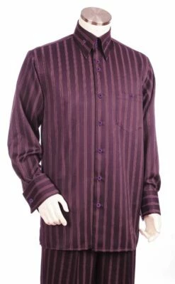 Canto Men's 2 Piece Long Sleeve Walking Suit - Fashion Collar