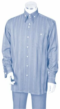 Canto Men's 2 Piece Long Sleeve Walking Suit - Crisp Multi Stripe 8 Canto Men's 2 Piece Long Sleeve Walking Suit - Crisp Multi Stripe -Empire Shop 885 blue 1