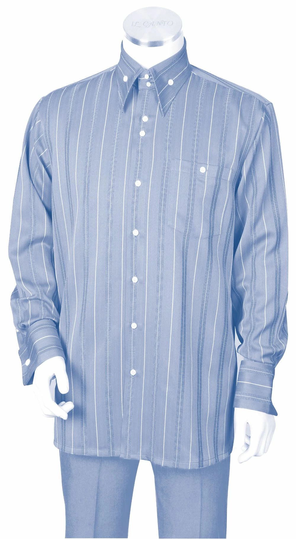 Canto Men's 2 Piece Long Sleeve Walking Suit - Crisp Multi Stripe 3 Canto Men's 2 Piece Long Sleeve Walking Suit - Crisp Multi Stripe