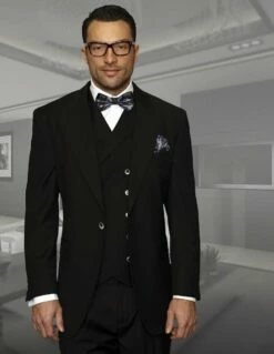 Statement Men's 100% Wool Suit - Unique Double Breasted Vest