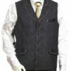 Canto Men's 2 Piece Denim Vest Set - Leather Accents -Empire Shop 9026 01 bluedenim 2