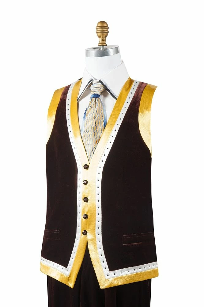 Canto Men's 2 Piece Velvet And Satin Vest Set - Bold Colors 4 Canto Men's 2 Piece Velvet And Satin Vest Set - Bold Colors - Image 2