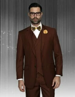 Statement Men's 3 Piece 100% Wool Suit - Elegant Solid
