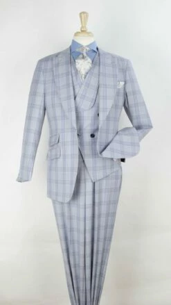 Veno Giovanni Men's 3pc 100% Wool Suit - High Fashion Patterns -Empire Shop 985 12 1 14