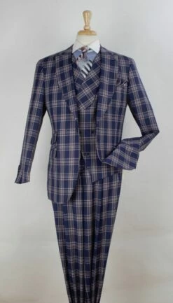 Veno Giovanni Men's 3pc 100% Wool Suit - High Fashion Patterns -Empire Shop 985 15 1