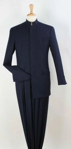 Apollo King Men's 2 Piece Nehru Style Suit - Hidden Buttons