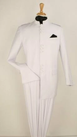 Apollo King Men's 2 Piece Nehru Style Outlet Suit - Mandarin Collar -Empire Shop ag98 2 2