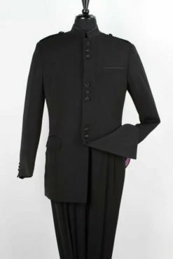 Apollo King Men's 2 Piece Nehru Style Suit - Mandarin Collar -Empire Shop ag9b