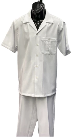 Dreams By Zacchi Men's Wide Leg 2 Piece Walking Suit - Solid Colors -Empire Shop alfie white full