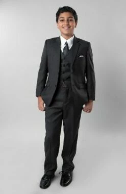 Azurro Boy's 5 Piece Suit In Solid Colors - Vested W/Shirt And Tie -Empire Shop b347 02.jpg56f327e2f0e58